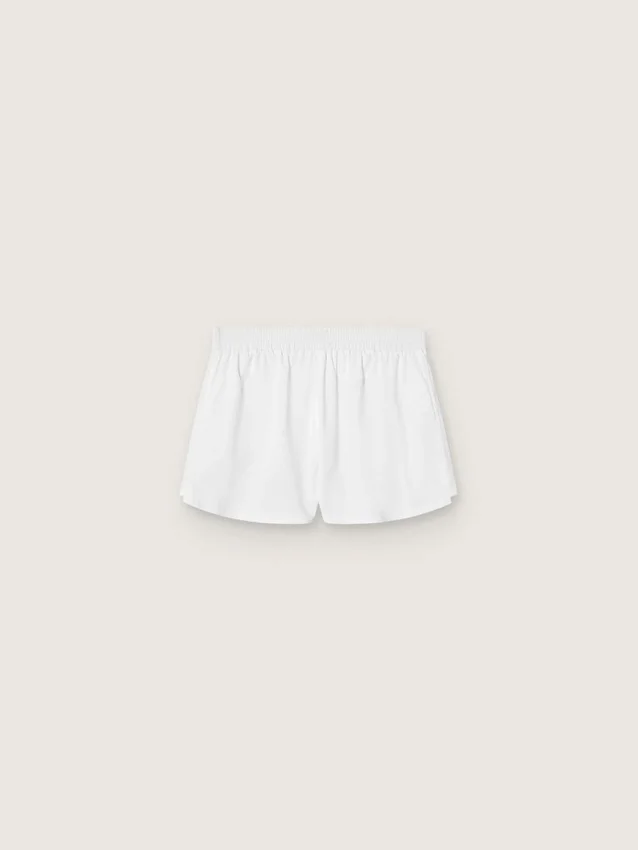 Short de sport blanc à double épaisseur pour femme