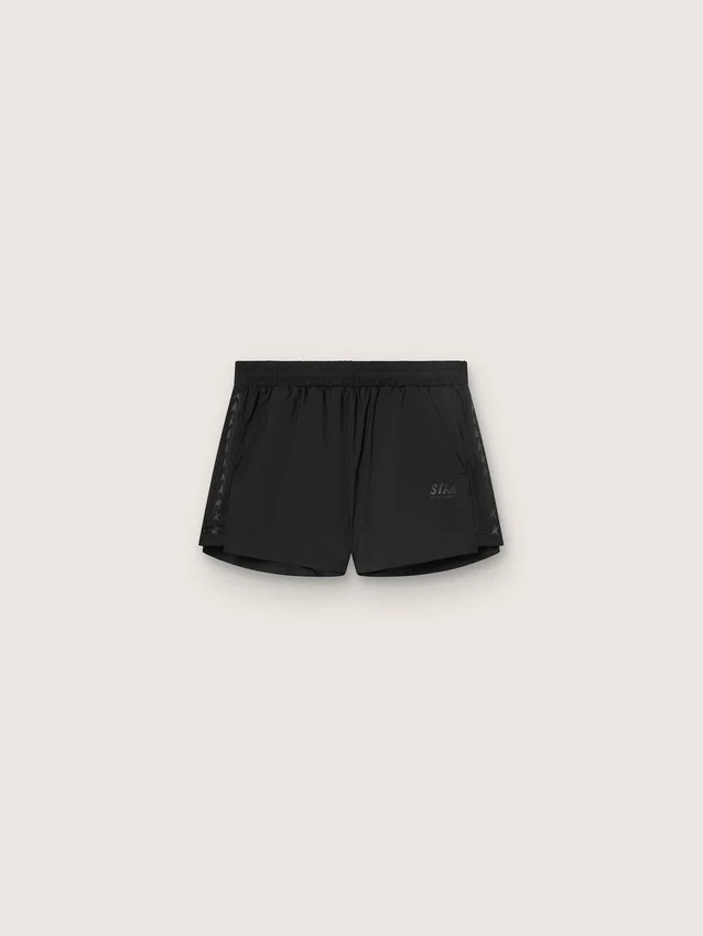 Short de sport noir à double épaisseur pour femme
