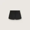 Short de sport noir à double épaisseur pour femme