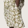Short en toile de coton pour garçons Journey à imprimé floral vert et blanc