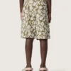 Short en toile de coton pour garçons Journey à imprimé floral vert et blanc