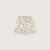 Short pour femme en popeline de coton noir et blanc à imprimé floral