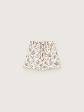 Short pour femme en popeline de coton noir et blanc à imprimé floral