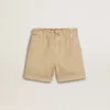 Short pour fille couleur sable avec logo brodé