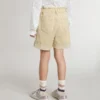 Short pour fille couleur sable avec logo brodé