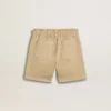 Short pour fille couleur sable avec logo brodé