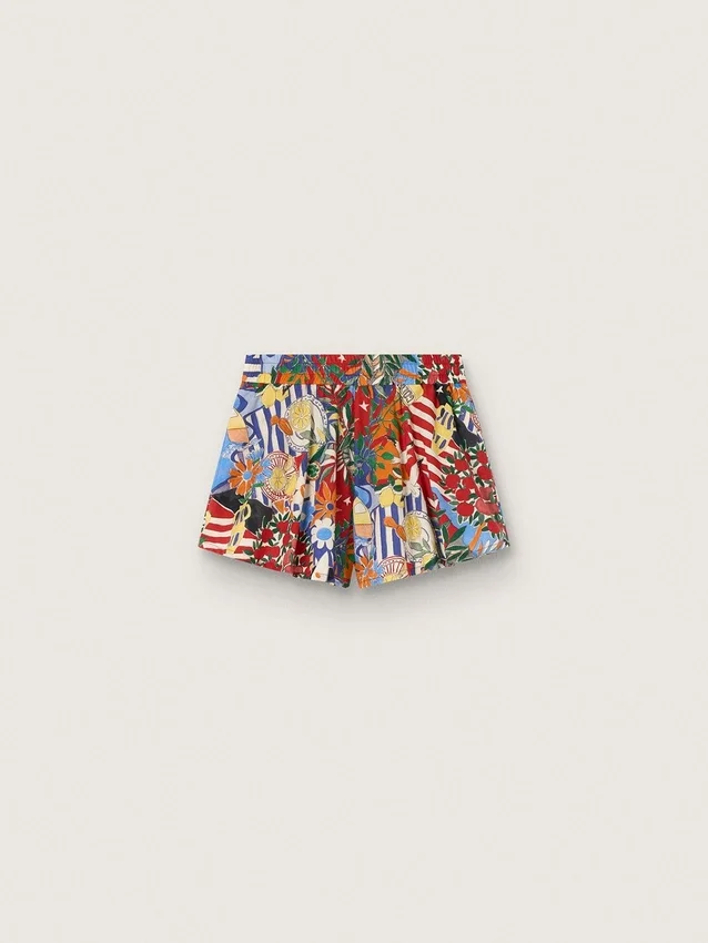 Short pour filles à imprimé multicolore