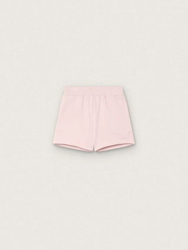 Short pour filles « Star » en coton rose avec patch et logo