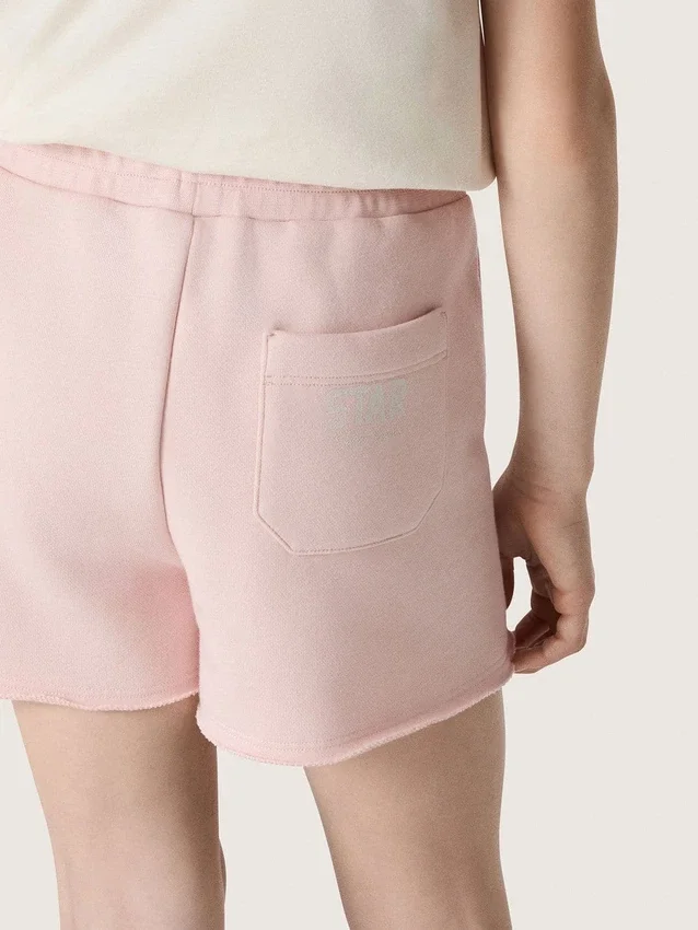Short pour filles « Star » en coton rose avec patch et logo