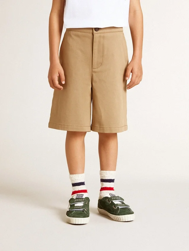 Short pour garçons en coton beige