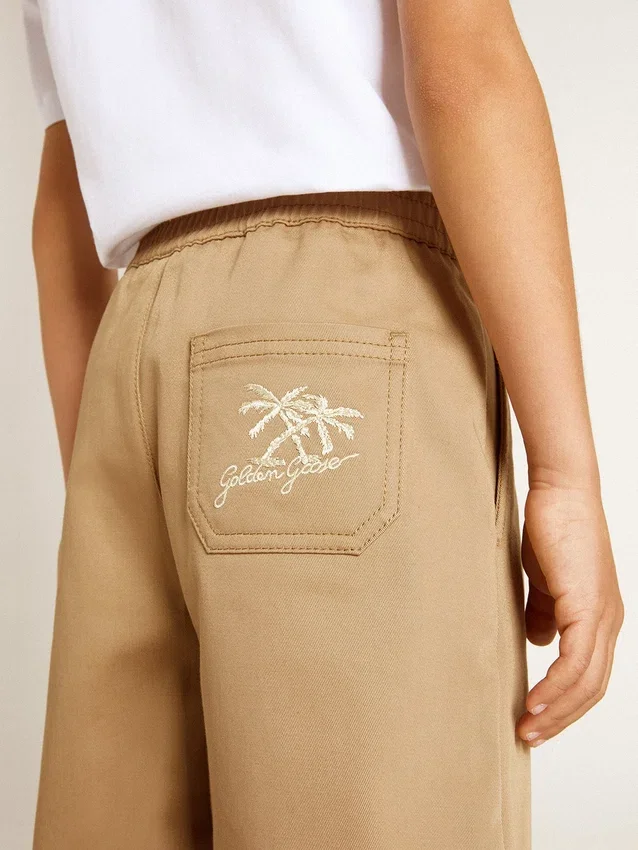 Short pour garçons en coton beige