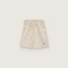 Short rayé pour garçons, couleur écru, beige et gris