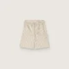 Short rayé pour garçons, couleur écru, beige et gris
