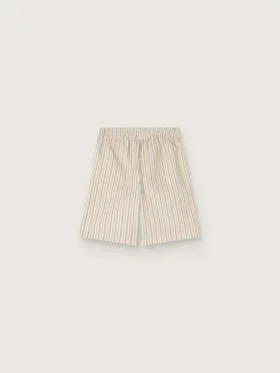 Short rayé pour garçons, couleur écru, beige et gris