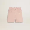 Short rose en coton pour filles avec broderie