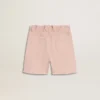 Short rose en coton pour filles avec broderie