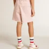 Short rose en coton pour filles avec broderie