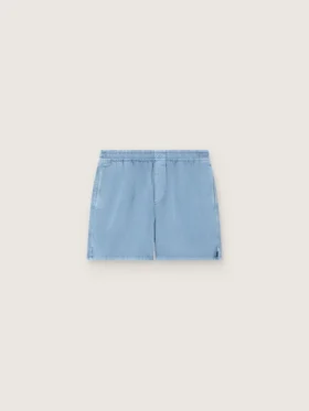 Short unisexe en sergé de coton bleu clair