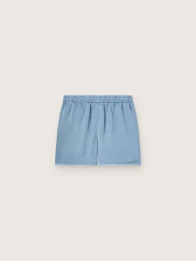 Short unisexe en sergé de coton bleu clair