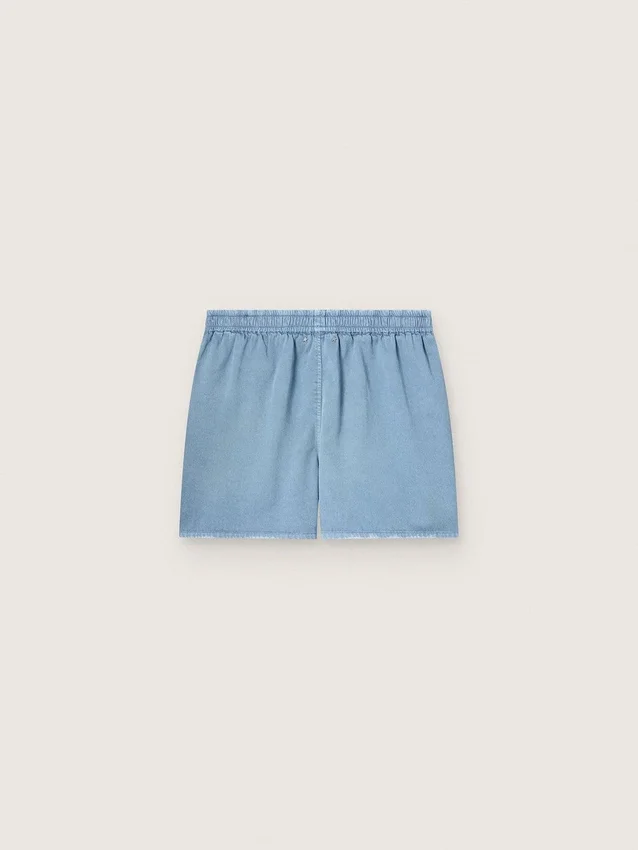 Short unisexe en sergé de coton bleu clair
