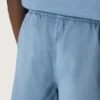 Short unisexe en sergé de coton bleu clair