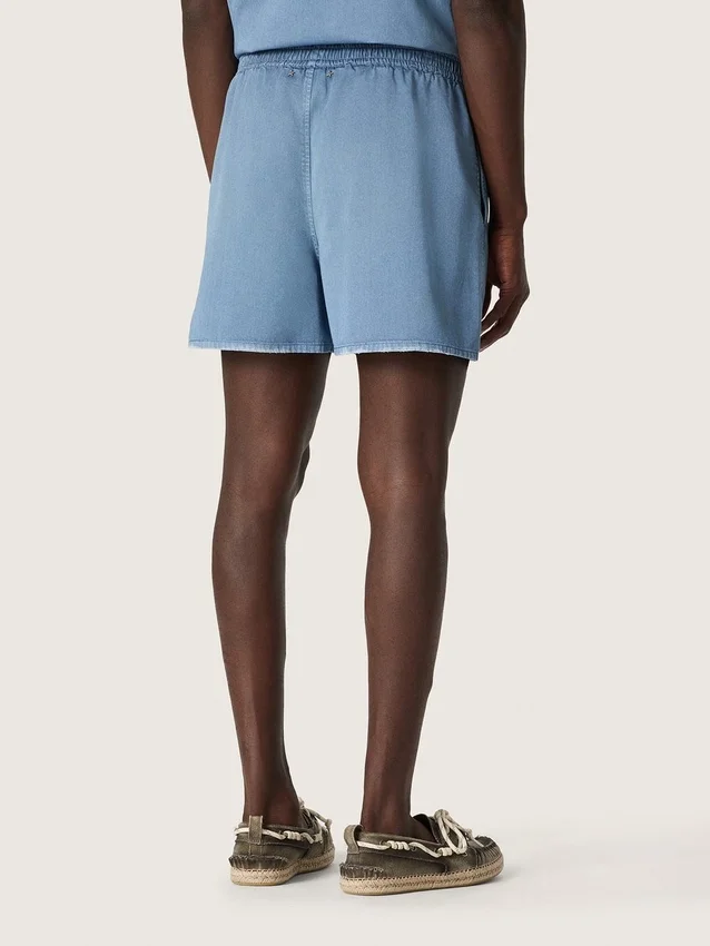 Short unisexe en sergé de coton bleu clair