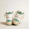 Sky-Star en cuir blanc avec étoile en cuir vert