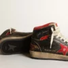 Sky-Star pour femme en cuir noir brillant avec étoile rouge