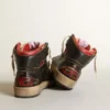 Sky-Star pour femme en cuir noir brillant avec étoile rouge
