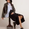 Sky-Star pour femme en nappa noir avec étoile blanche