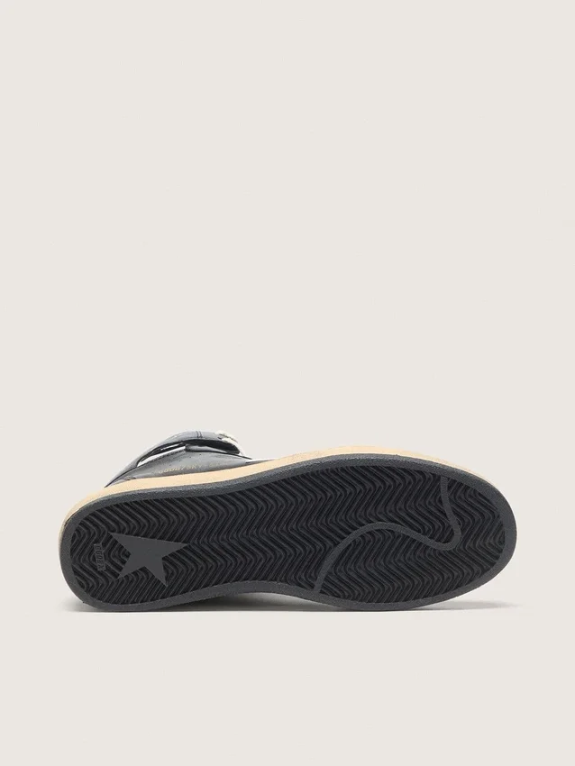 Sky-Star pour femme en nappa noir avec étoile blanche