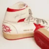 Sky-Star pour femme en nappa blanc avec étoile et languette de talon rouges