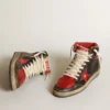 Sky-Star pour homme en cuir noir brillant avec étoile rouge