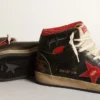 Sky-Star pour homme en cuir noir brillant avec étoile rouge