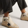 Sky-Star pour homme en nylon et cuir couleur crème avec étoile en daim bleu