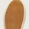 Slide beiges ornées d’une étoile en cuir métallisé rose et d’un détail brillant