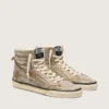 Slide LAB Sneakers pour femme en daim couleur tabac avec cristaux et étoile en daim couleur tabac