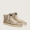 Slide LAB Sneakers pour homme, modèle à enfiler, en daim couleur tabac avec cristaux et étoile en daim couleur tabac