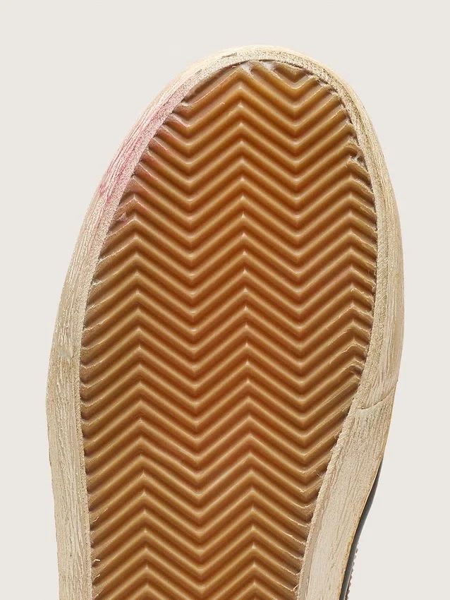 Slide LAB Sneakers pour homme, modèle à enfiler, en daim couleur tabac avec cristaux et étoile en daim couleur tabac