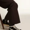 Slide Penstar pour homme en daim noir avec étoile noire et lueur blanche