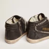 Slide pour femme noires à clous