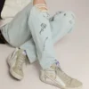 Slide pour homme en cuir avec détails en daim