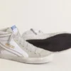 Slide pour homme en cuir avec détails en daim