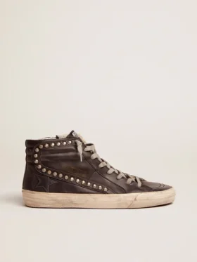 Slide pour homme noires à clous
