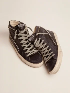 Slide pour homme noires à clous