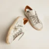 Sneakers Super-Star pour femme avec étoile en daim et languette de talon marron