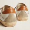Sneakers Super-Star pour femme avec étoile en daim et languette de talon marron