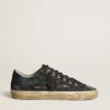 Sneakers V-Star en denim bleu nuit avec étoile et bout en cuir noir