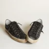 Sneakers V-Star en denim bleu nuit avec étoile et bout en cuir noir