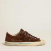 Sneakers V-Star LTD pour homme en daim marron foncé avec étoile ton sur ton